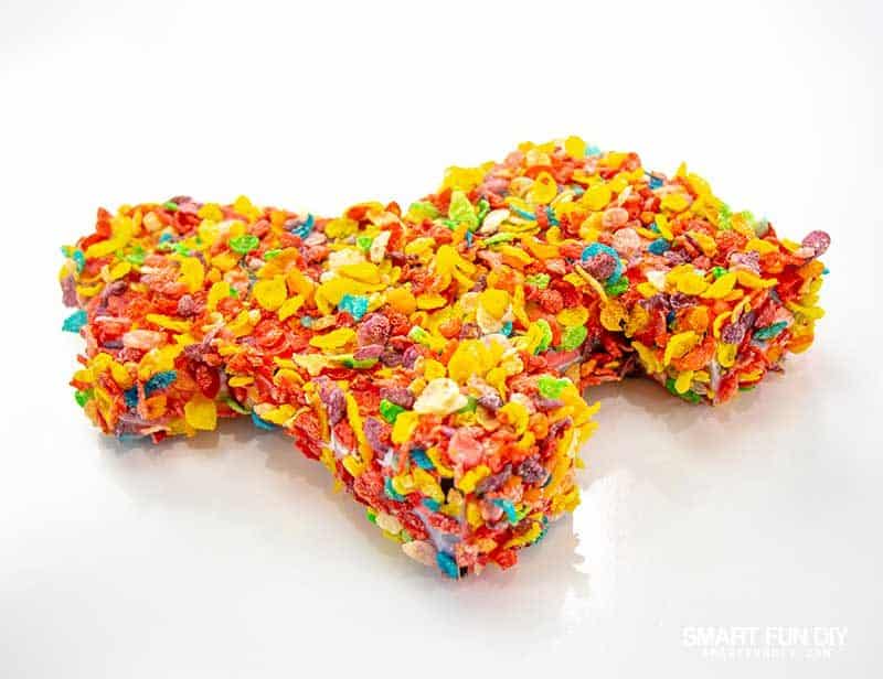 DIY pinata covered in Fruity Pebbles cereal