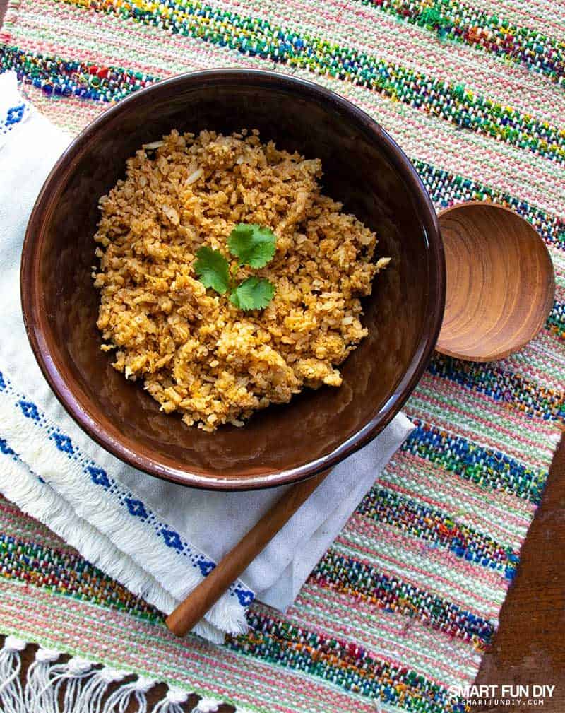 bowl of keto Mexican cauliflower rice