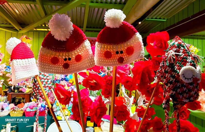 Crochet Hats at Christmas Crafts Village at Knott's Merry Farm