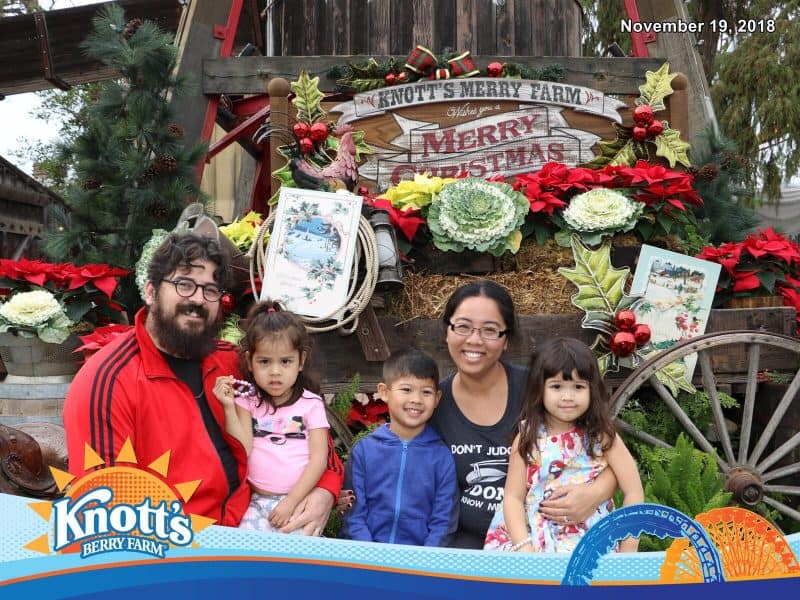 Family Christmas Photo at Knott's Merry Farm
