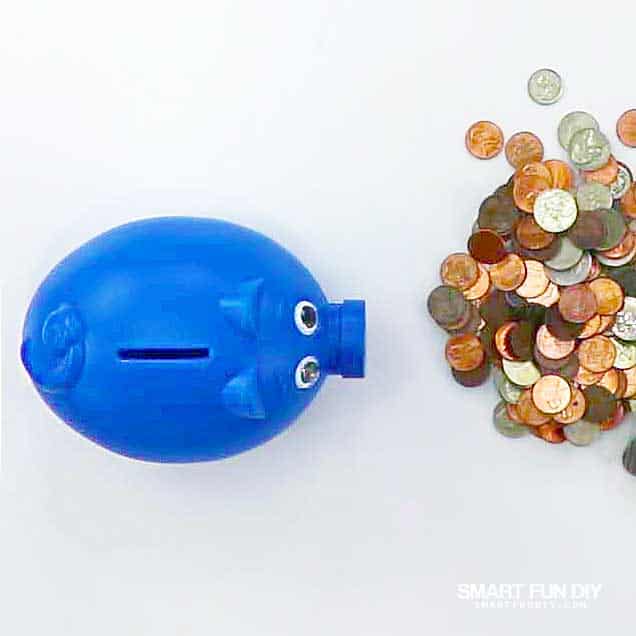 piggy bank with coins