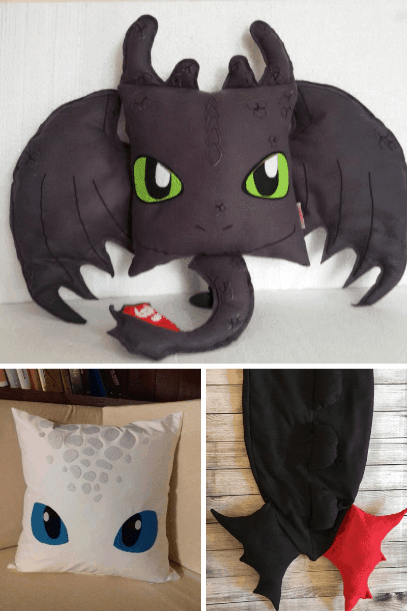 DIY Pillows and Blanket From HTTYD Collage