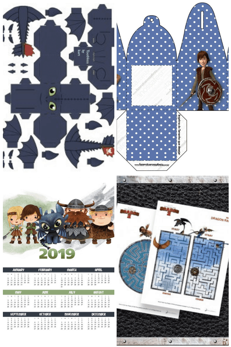 Printables Crafts for How to Train Your Dragon Printables Collage #smartfundiy