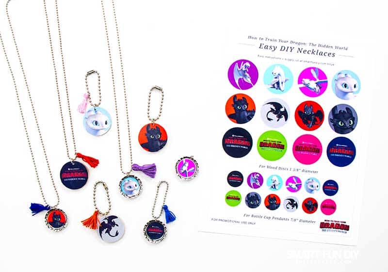 How to Train Your Dragon craft necklaces with free printables