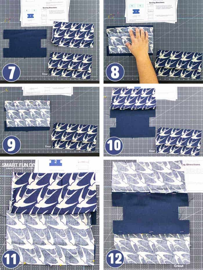 How to pin makeup bag pattern Cricut MAKER