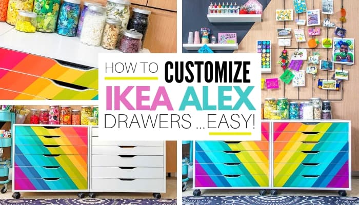 IKEA Alex Drawers Hack graphic with title overlay
