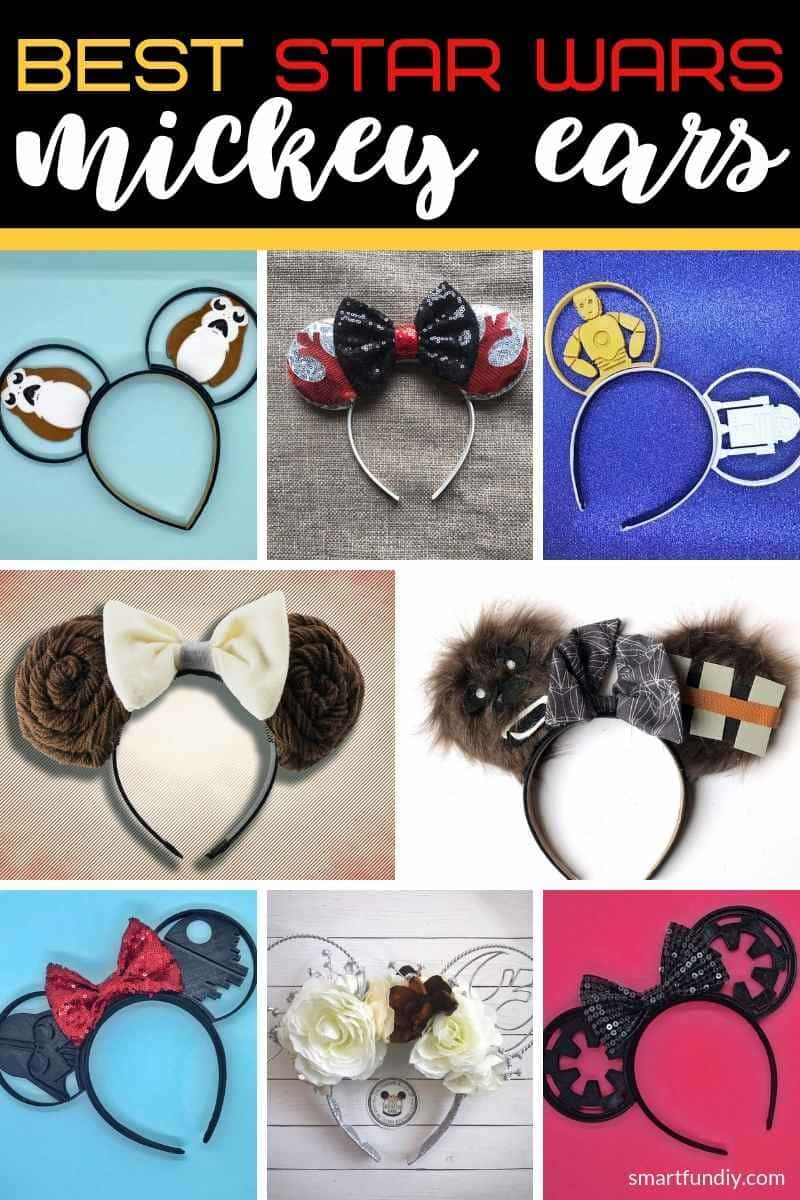 Collage image of best Star Wars Mickey ears available on etsy
