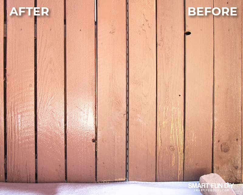 Before and After fence stain