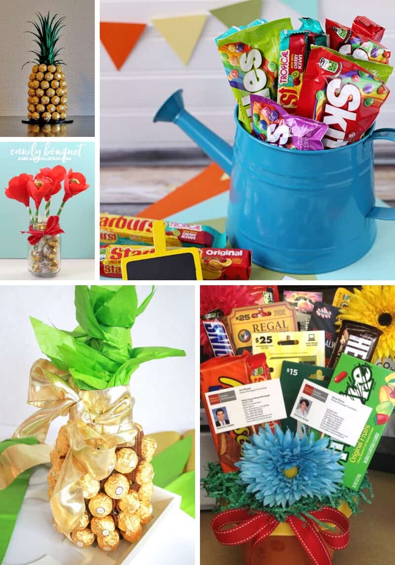Collage image of candy gift ideas for housewarming gift