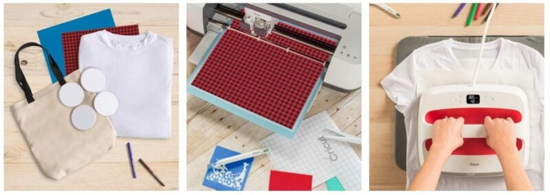 3 steps by step photos how to use Cricut Infusible Ink 