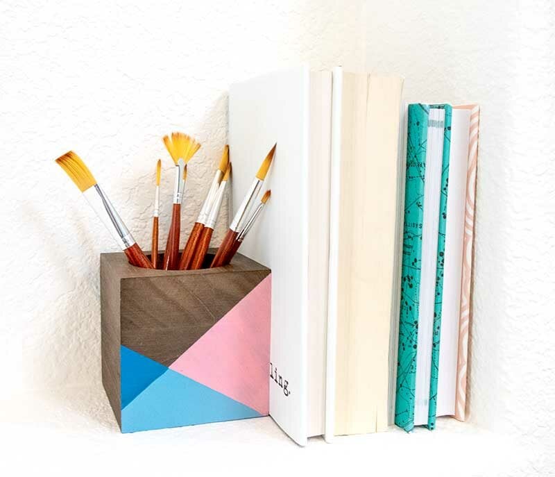 colorblock wood block book end