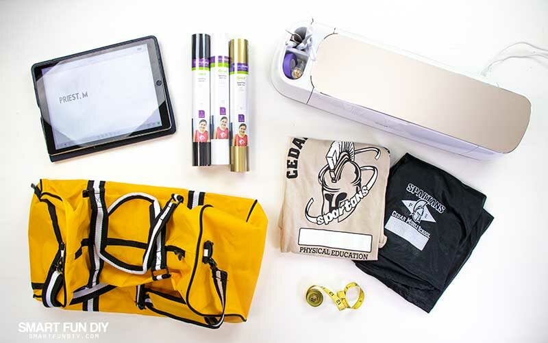 supplies for back to school iron on project with Cricut Maker machine