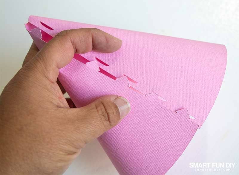 Roll cut paper into a cone shape after cutting with Cricut Maker