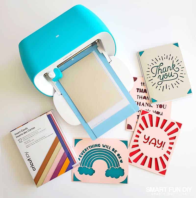 Cricut Joy with Cricut Joy Insert Cards and cards creating using both supplies