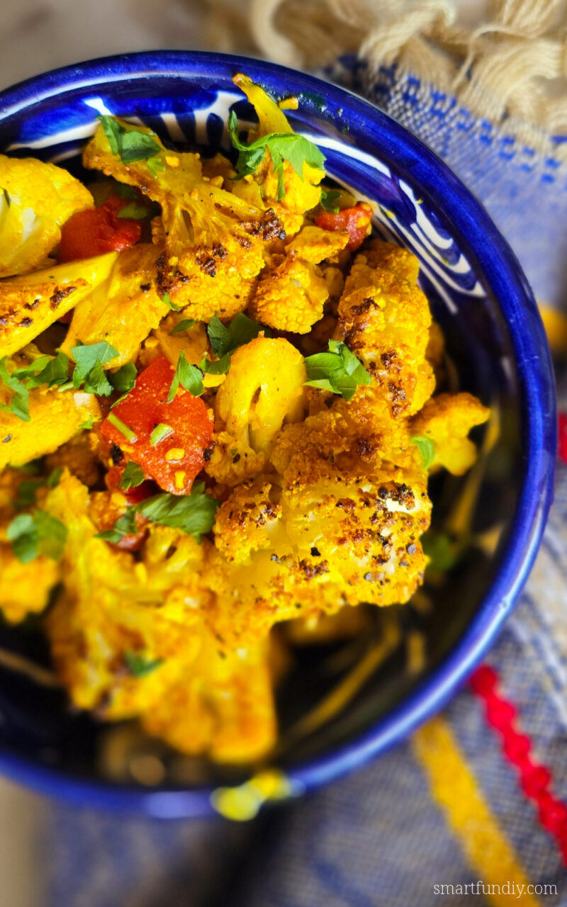 bowl of turmeric cauliflower